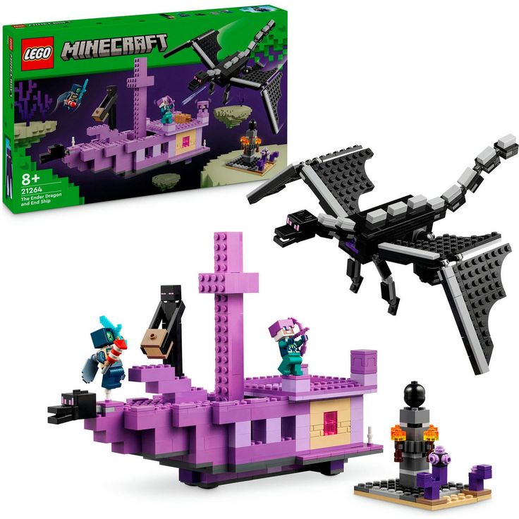 LEGO® Konstruktionsspielsteine Der Enderdrache und das Endschiff (21264), LEGO Minecraft, (657 St), Made in Europe