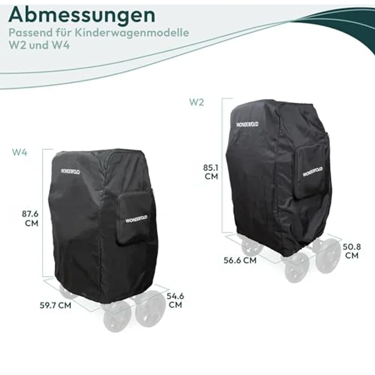 WonderFold W2 Serie Staubschutz, perfekt sitzender Kinderwagen Bezug aus 100% Polyester, langlebig und einfach zu bedienen – Bild 2