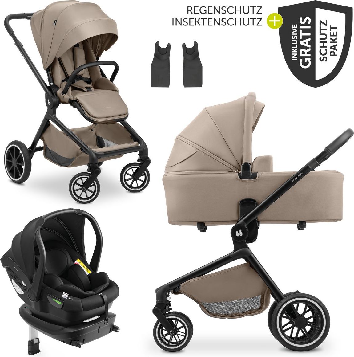 BABYGO Kinderwagen 3 in 1 Styles - Kombikinderwagen Komplettset mit  Babywanne, Buggy Sportsitz und Auto-Babyschale -  Wickeltasche/Regenschutz/Matratze - Schwarz/Rosegold: Tests, Infos &  Preisvergleich
