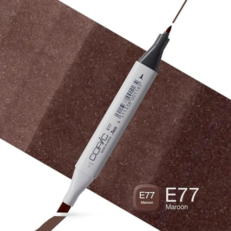 Copic Classic Marker Typ E - 77, Maroon, professioneller Layoutmarker mit dualem Spitzensystem, schnelltrocknender Tinte – Bild 2