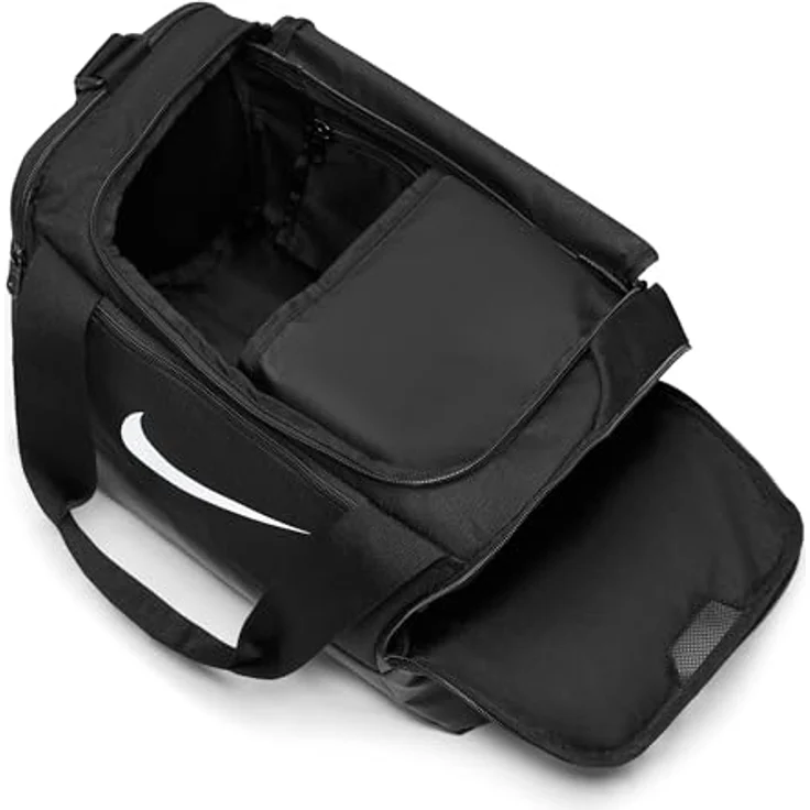 Nike Sporttasche Brasilia - Sporttasche (XS, 25 l) - Schwarz/Weiß - Mit separatem Fach für Schuhe und verschwitzte Kleidung – Bild 4