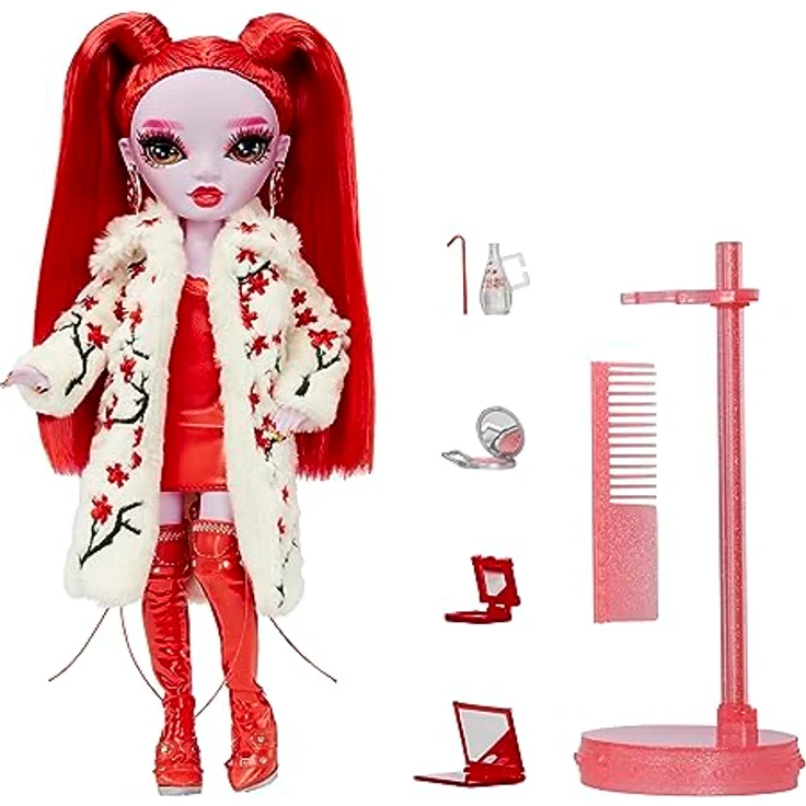 Rainbow High Shadow High Serie 3 - Rosie Redwood - Rote Modepuppe - Modisches Outfit, Extra-Langes Haar und mehr als 10 Bunte Spielaccessoires - Ideal für Kinder von 4-12 Jahren und Sammler – Bild 2