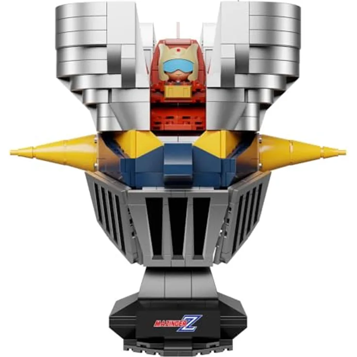 PANTASY Mazinger Z Construction Bust 21 cm, offiziell lizenziertes Bauset mit 669 Teilen in kräftigen Rot-, Schwarz- und Silbertönen