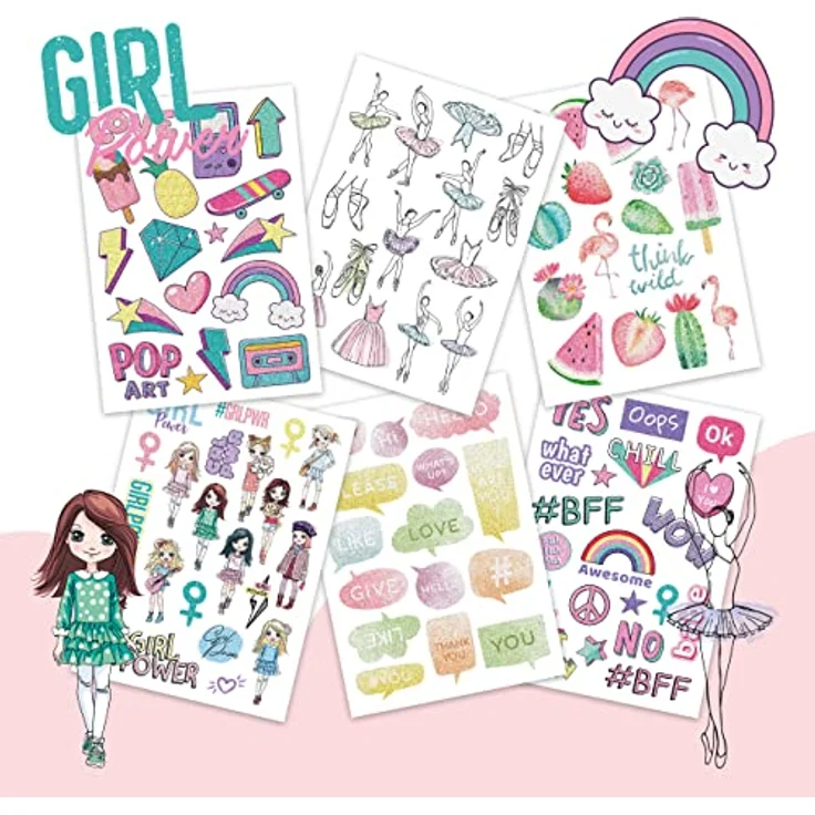 Papierdrachen 100 Metallic-Tattoos für Kinder, hautfreundliche Pop Art Tattoos in Silber, langlebig & wasserfest, hergestellt in Deutschland – Bild 5