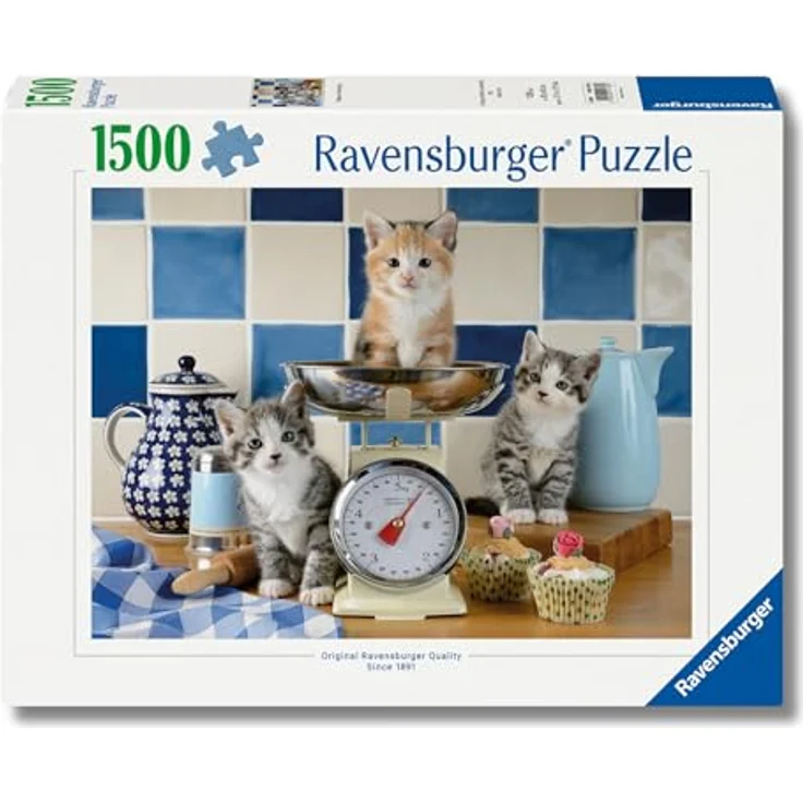 Ravensburger Puzzle 12001708, Kätzchen in der Küche, 1500 Teile, geeignet für Katzen-Freunde ab 14 Jahren, 98 x 75 cm – Bild 1