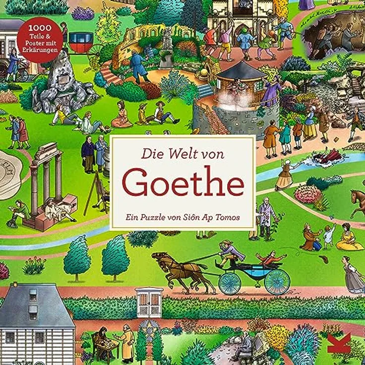 Laurence King Die Welt von Goethe 1000 Teil-Puzzle, gelb, mit A2-Poster und Fakten zum Leben Goethes