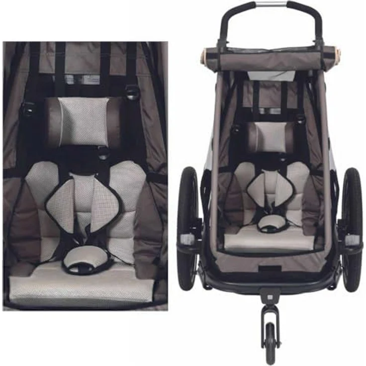 XLC Sitzsystem deluxe 20" MonoS, Fahrradanhänger in grau/beige/anthrazit – Bild 2