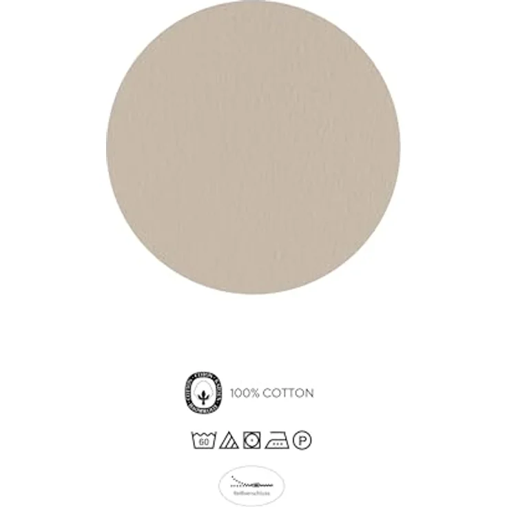 biberna Feinbiber Kinderbettwäsche 100x135 cm 40x60 cm, Taupe - 100% Baumwolle, Made in Europe, Reißverschluss, Markenqualität – Bild 5