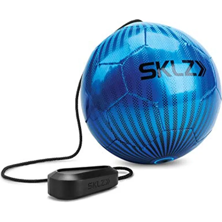 SKLZ Fussball Rebounder Kicktrainer, Fussball Trainingszubehör, Mit Ergonomischen Griff und Gummiband, Kobalt, 212695, einheitsgröße