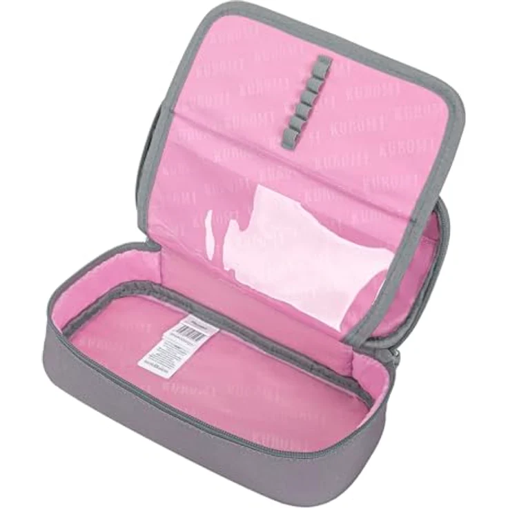 Baagl Federmäppchen Kuromi Grey, geräumiges Schuletui mit Klappfach und robuster Aufteilung, 23 × 12 × 5 cm – Bild 2