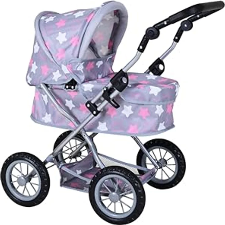 Knorrtoys® Puppenwagen First, höhenverstellbar mit verstellbarem Verdeck und Einkaufsnetz, ca. 63,5 x 42 x 70 cm, geeignet für Puppen bis 50 cm – Bild 11