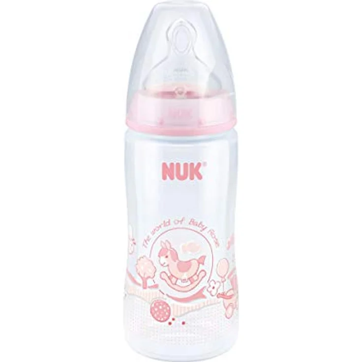 NUK 10216106 First Choice+ Baby Flasche mit Sauger, 300 ml, Rosa, Motiv sortiert – Bild 2