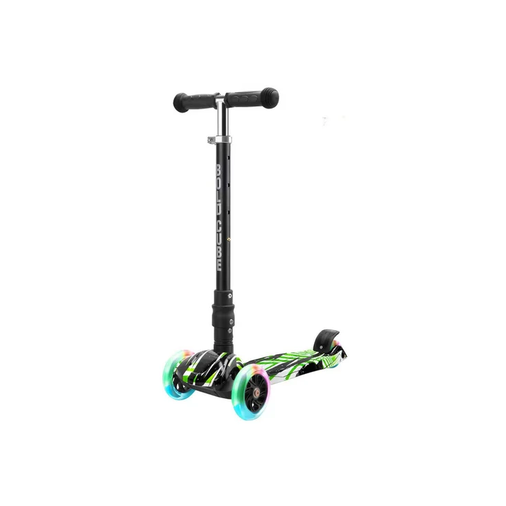 BOLDCUBE BOLDCUBE Tretroller, faltbarer Dreirad-Scooter mit Blinklicht und klappbarem Lenker, für Kinder ab 5 Jahren, mehrfarbig