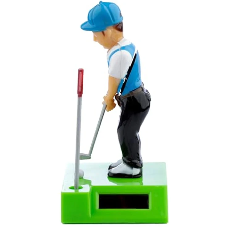 Puckator Golfspieler Solar Wackelfigur, grün/blau, 100 % Kunststoff, ca. 6 x 12,5 x 7 cm, in Geschenkverpackung – Bild 3