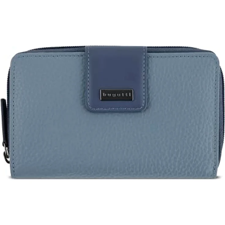 bugatti Sina Geldbörse RFID Schutz aus 100% Leder, 16 cm, blau – Bild 1