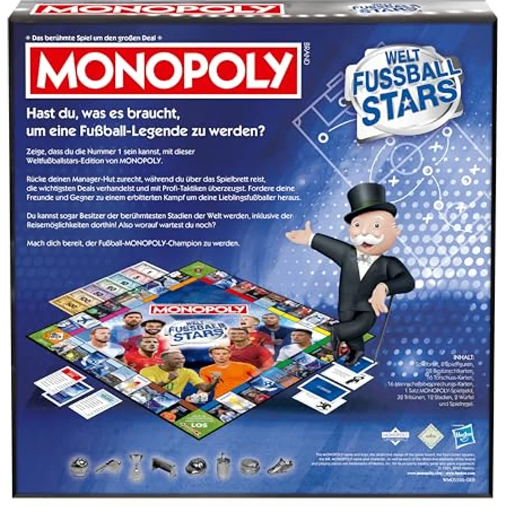 Winning Moves Monopoly Weltfussball Stars, Brettspiel für 2-6 Spieler mit 8 Metallspielsteinen, ab 8 Jahren, Fußball Edition – Bild 6