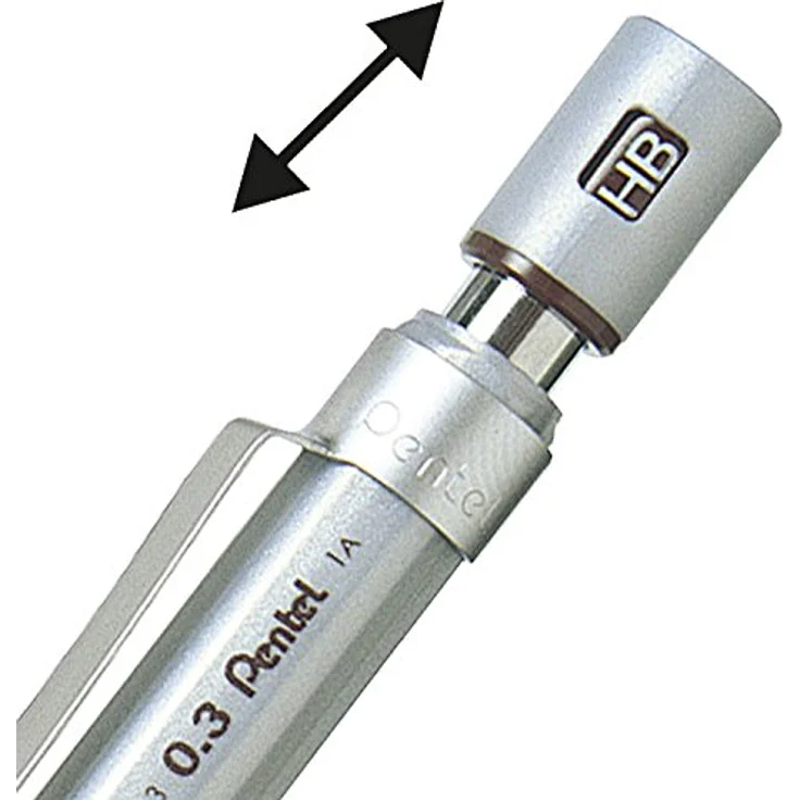 PENTEL Graphgear 500, Druckbleistift 0,3mm mit starrer Minenführung, silber/braun – Bild 3