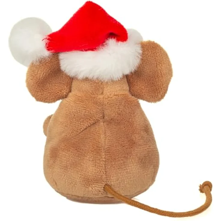 Teddy Hermann® Weihnachtsmaus Kuscheltier mit Kranz, 11 cm - Flauschige Dekofigur in festlichem Design – Bild 3