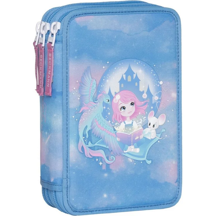 Beckmann Federmäppchen 3-Fach, Fairytale Design, mit viel Zubehör, 100% Polyester – Bild 1