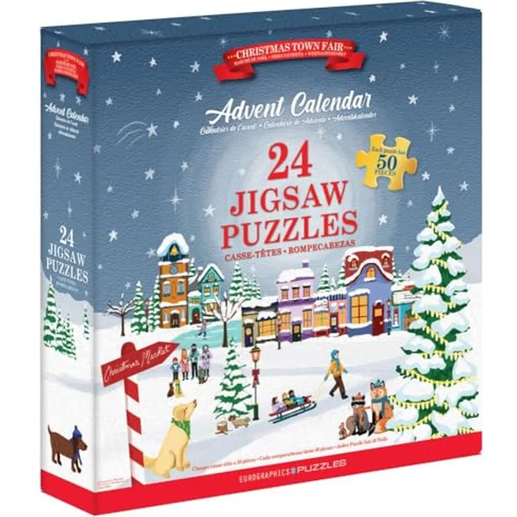 Eurographics Advent Calendar - 24 Puzzles mit langlebigen Puzzlestücken und bezauberndem Wintermotiv
