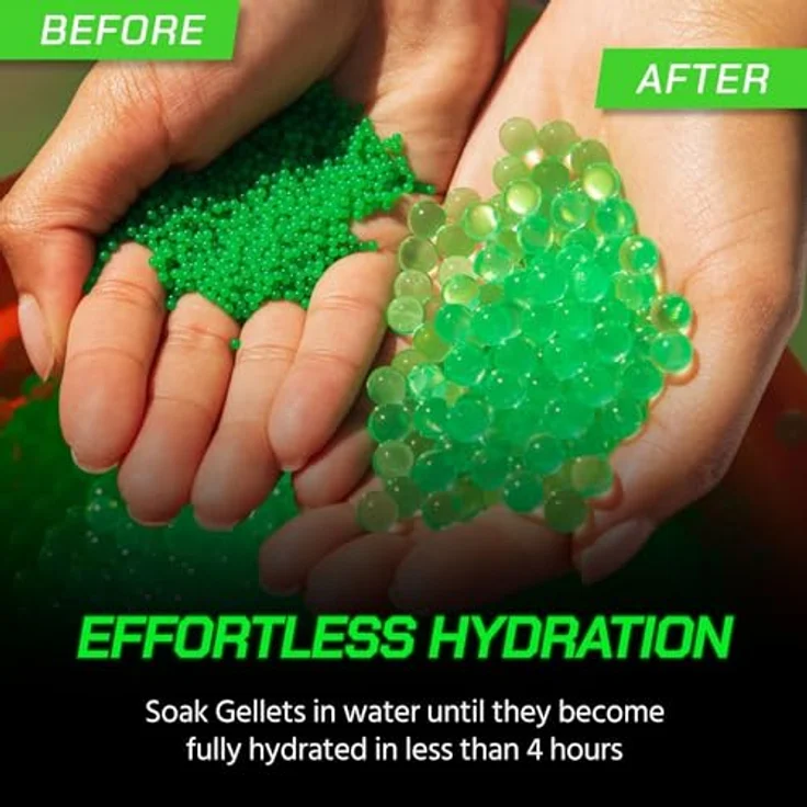 Gel Blaster 10000 Gellets Nachfüllmunition - Grün, speziell für Gel Blaster - Ungiftige Gelkugeln auf Wasserbasis - speziell für Gel Blaster hergestellt – Bild 2