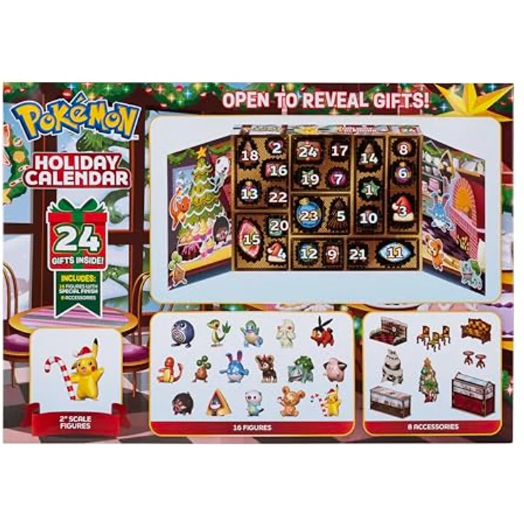 Jazwares POK Adventskalender 2025, Adventskalender mit Pokémon-Figuren und Überraschungen – Bild 3