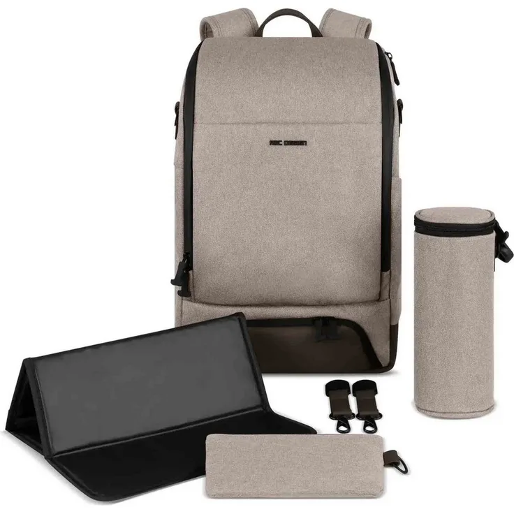 ABC Design Wickeltasche Wickelrucksack Active, Modell 2025, geräumig mit isoliertem Flaschenhalter, Farbe: Camel