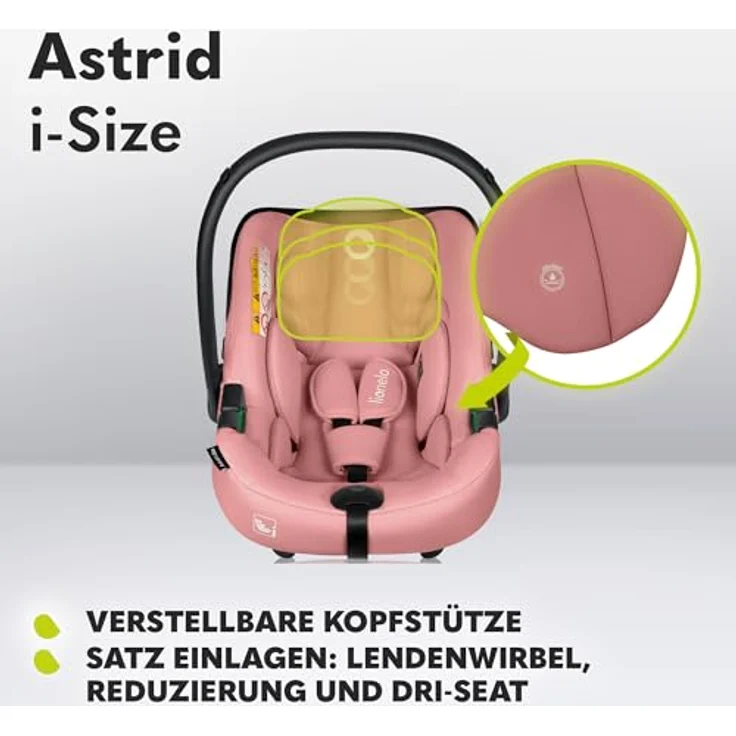 lionelo Babyschale Lionelo Autositz Astrid i-Size Kindersitz, Beige Sand, i-Size Kompatibilität, Höchster Sicherheitsstandard – Bild 5