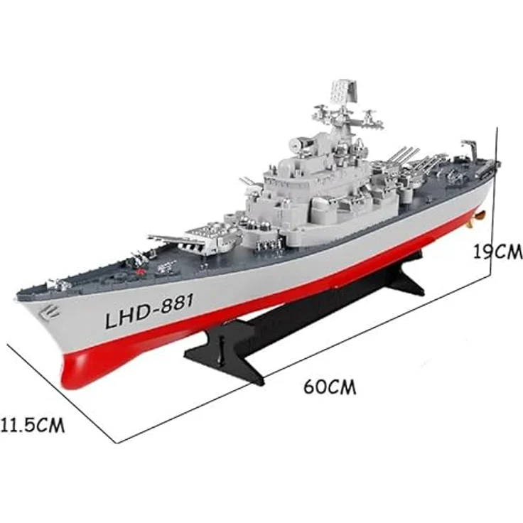 efaso RC Schlachtschiff LHD-881 Ferngesteuertes Boot 1:390 Akku Alarm 2,4 Ghz Remote Watch – Bild 4