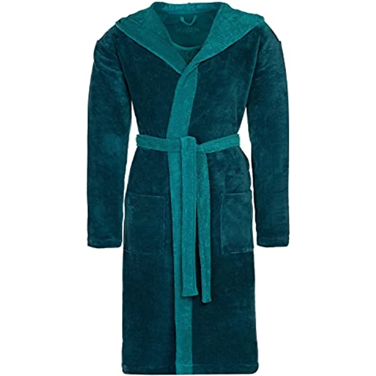 Vossen Bademantel Poppy, unisex, Kapuze, poseidon-lagoon, aus 45% Polyester, 35% Bambusfasern, 20% Baumwolle, weich und angenehm leicht – Bild 3