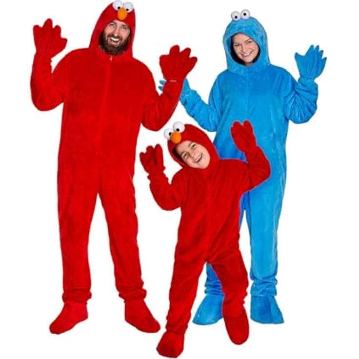 Maskworld Die Sesamstraße Elmo Kinderkostüm in rot, Kindergröße 146-152, mit Kapuze und separaten Schuhstulpen – Bild 5