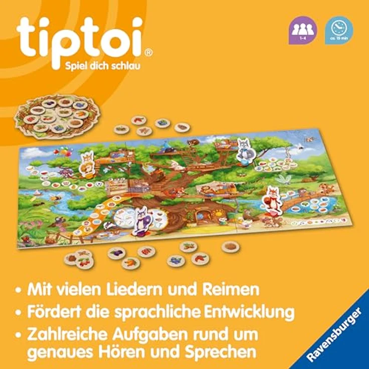 Ravensburger tiptoi® Die flinken Sprach-Hörnchen, Lernspiel mit Reimen und Wortspielen, Made in Europe, FSC®-zertifiziert – Bild 5