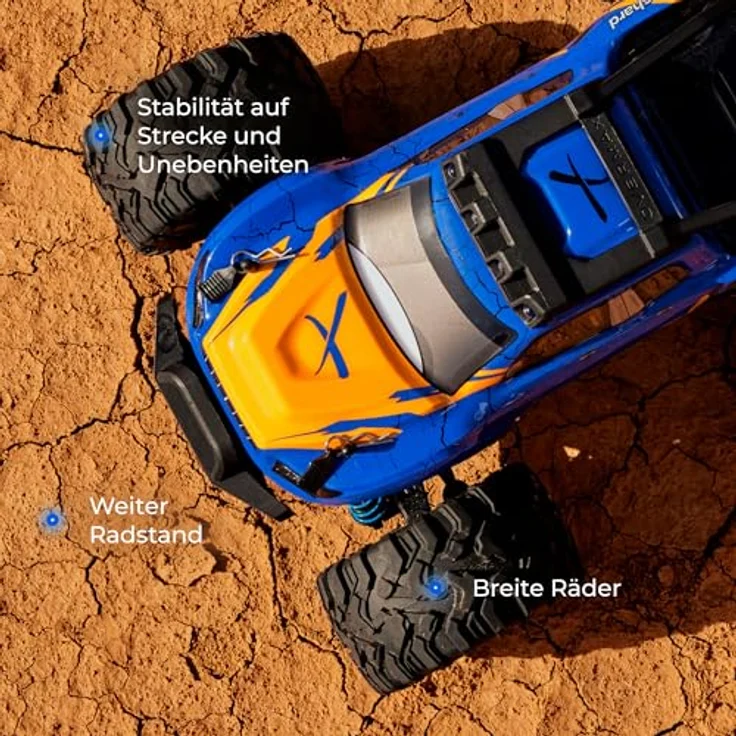 Overmax X-Shard RC Monster Truck 4x4 1:16, LED-Beleuchtung, Metallantrieb, IPX4, 30 km/h, RTR Offroad Auto – Bild 10