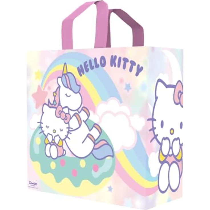 Konix Sanrio Tragetasche Hello Kitty Pony, wiederverwendbare Einkaufstasche aus recyceltem Material, große Kapazität 40 x 45 x 20 cm, faltbar – Bild 2