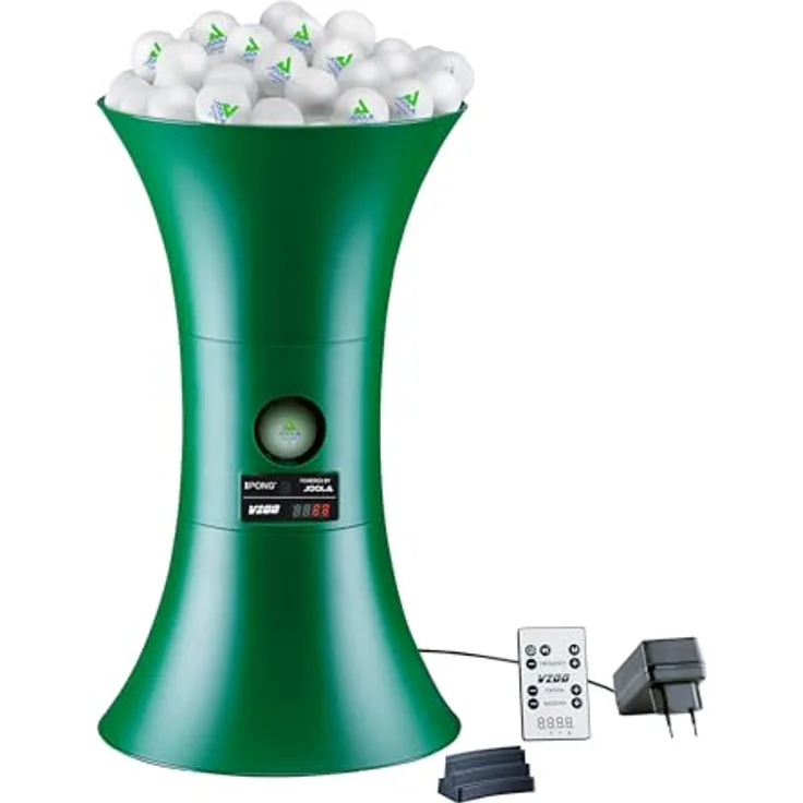 JOOLA Buddy V200 Tischtennis-Roboter, einfache Bedienung, variable Schussfrequenz, Grün