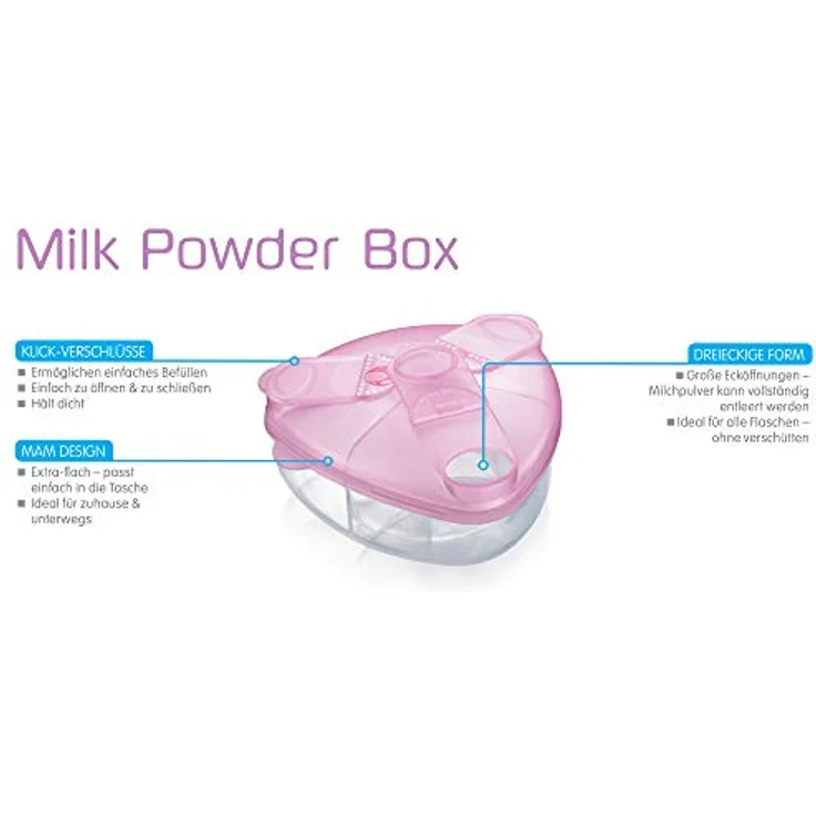 MAM Milchpulverspender, Milchpulver Box zum einfachen Befüllen von Babyflaschen, Milchpulverportionierer fasst bis zu 3 Portionen, 0+ Monate, Koala/Elefant – Bild 6