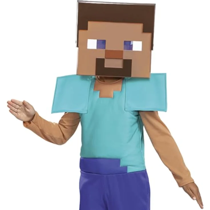 Minecraft Steve Kinderkostüm, Offiziell lizenziert von Disguise, Bequeme Passform und detailliertes Design, Größe S (4 bis 6 Jahre) – Bild 4