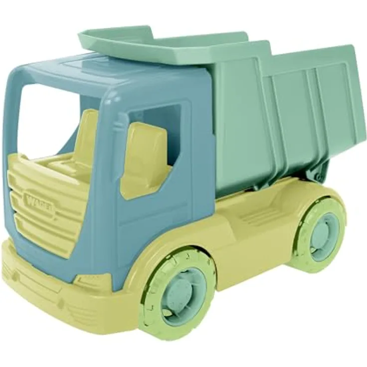 Wader 43000 - Replay Tech Truck, Kipplaster aus recyceltem Kunststoff, ca. 23 cm groß, Stahlachsen, ab 1 Jahr