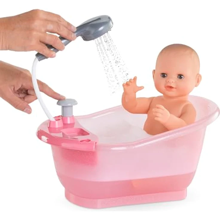 Corolle Mon Grand Poupon Badewanne, mit Pumpfunktion und Badeente, geeignet für 30-36 cm Puppen, 32,5 cm, für Kinder ab 3 Jahren – Bild 5