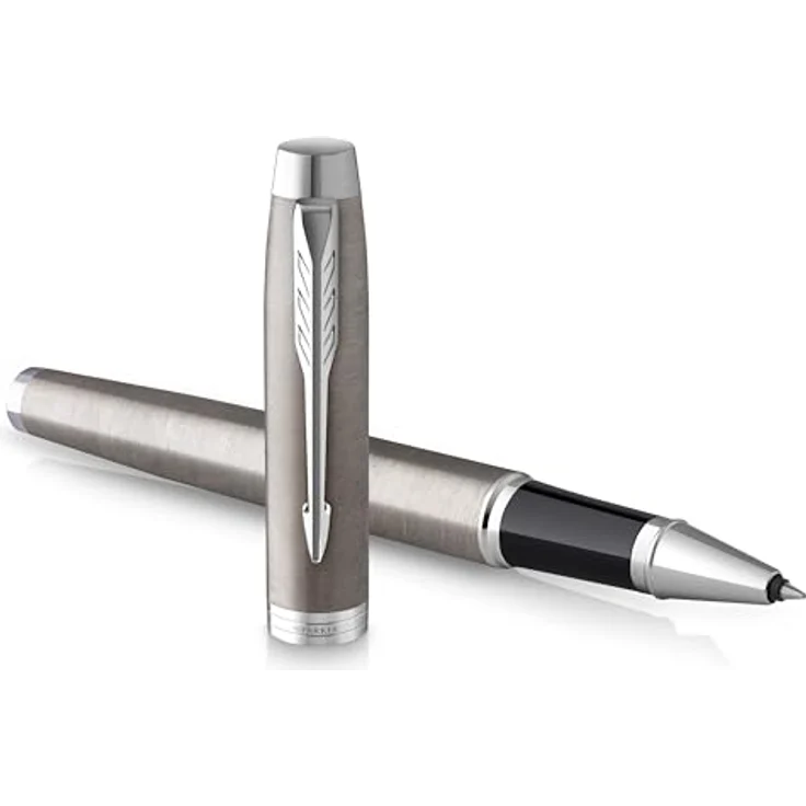 Parker Pen Tintenroller IM Essential, Edelstahl, Strichstärke M, schwarz, ergonomischer Griff – Bild 1
