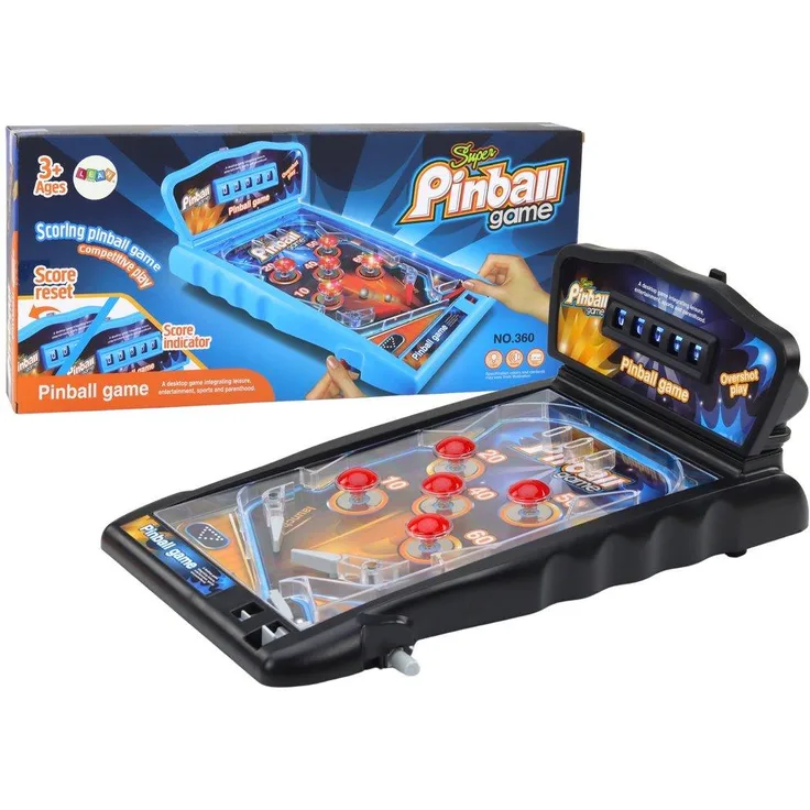 Wisam Anzeigetafel für Flipper-Arcade-Spiele, Digitale Punktanzeige mit Licht- und Soundeffekten, Schwarz-Blau