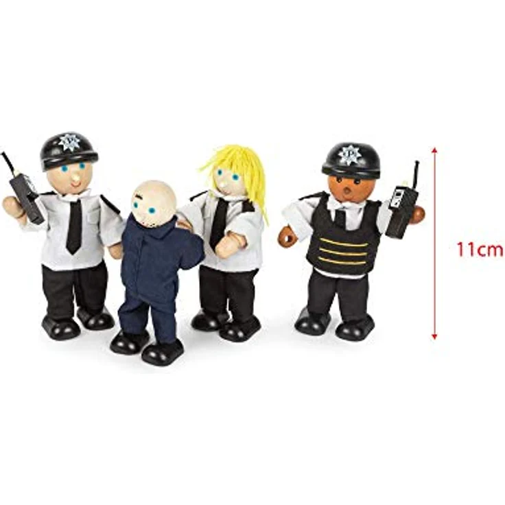 Tidlo Polizisten & Gefangene, Sammelfiguren mit flexiblen Armen und Beinen, inklusive Walkie Talkies – Bild 2