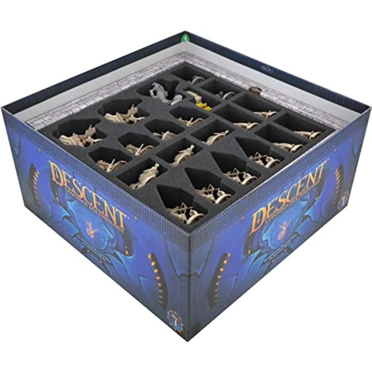Feldherr Organizer + Schaumstoff-Set kompatibel mit Descent: Legenden der Finsternis - Grundspielbox, Brettspiel Organizer für Miniaturen und Spielmaterial, Kunststoff, Schwarz – Bild 4