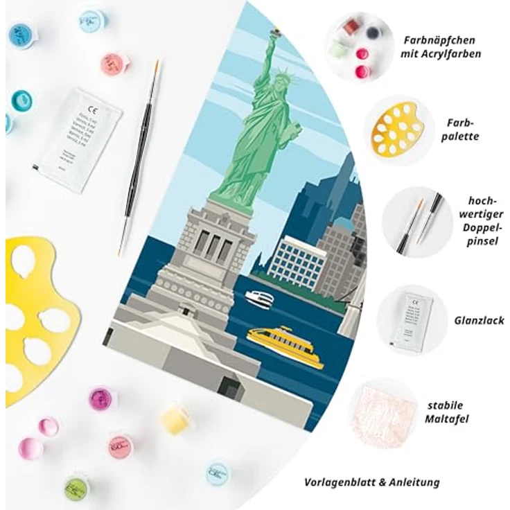 Ravensburger CreArt - Malen nach Zahlen 23686 - Colorful New York City - ab 12 Jahren – Bild 5