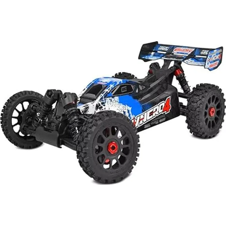 Corally RC Auto Syncro-4 RTR Blau 4WD 1:8 Buggy 3-4S Brushless Power - Ferngesteuertes Auto mit leistungsstarkem Brushless-Motor (3-4S) in Blau