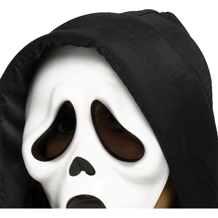 Fun World Division Scream - Ghostface Abendkleid (S), schwarzes Kapuzenkleid mit Masken-Zubehör für Halloween, 100% Polyester – Bild 3