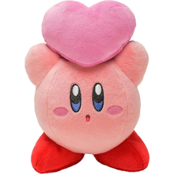 Together+ Plüschfigur Kirby mit Herz, offiziell Nintendo lizenziert, kuschelweicher Plüsch