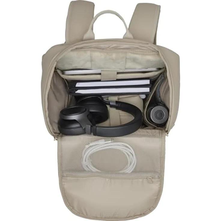 Beckmann Norway Rucksack Street FLX, Schulrucksack in Beige, 30-35l erweiterbar, witterungsbeständig mit Laptopfach – Bild 7
