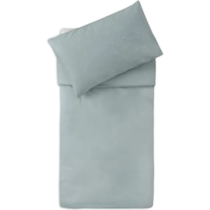 Jollein Kinderbettwäsche Twinkling, Sea Green - 100x140cm, 100% Baumwolle, OEKO-TEX Zertifiziert, Babybettwäsche mit Kissenbezug, Bettwäsche Set