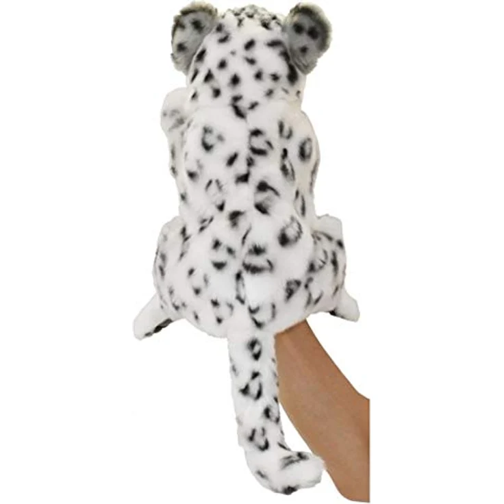 Hansa Creation Schneeleopard Handpuppe, Kuscheltier mit weichem, dichtem Fell und mystischem Blick – Bild 3